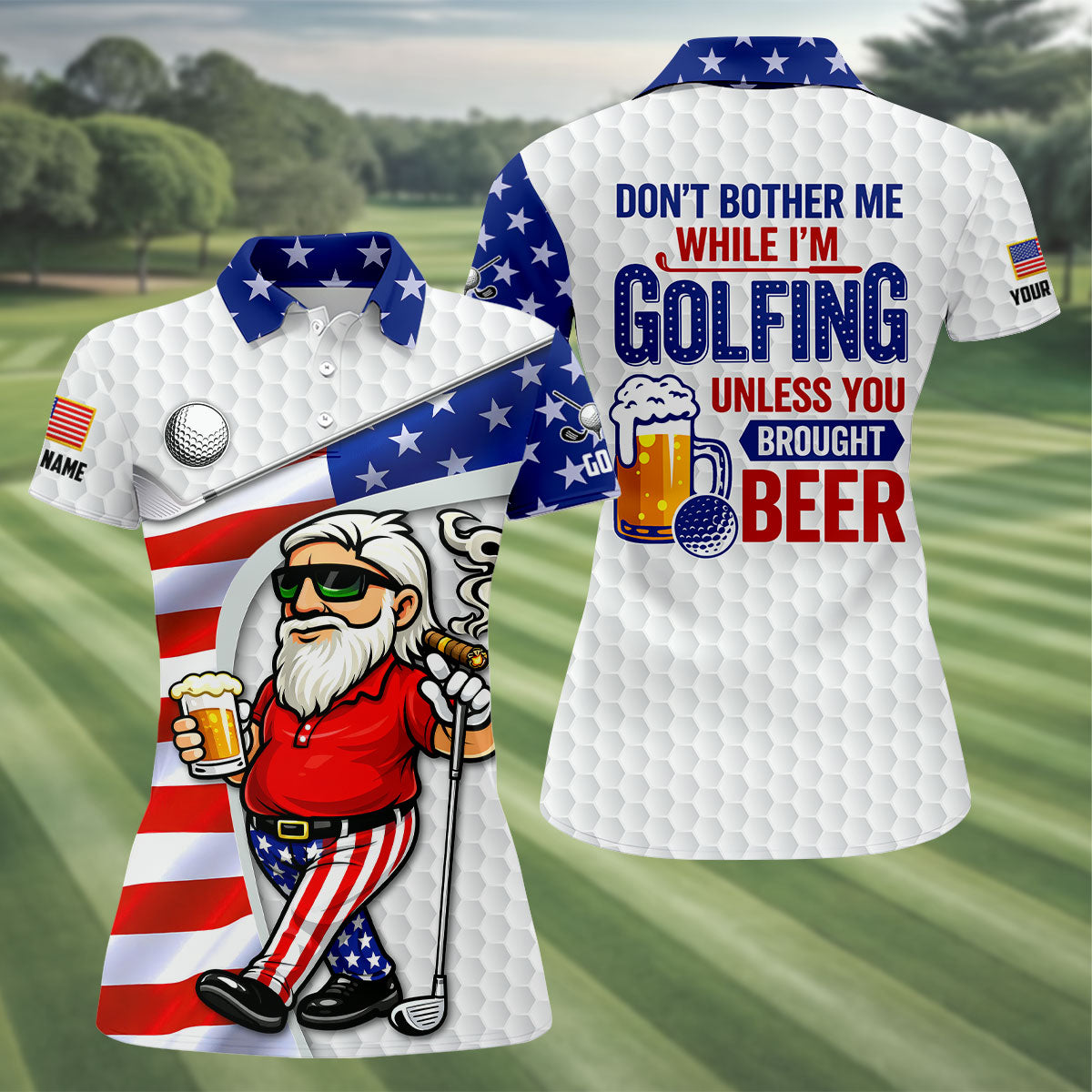 Don't Bother Me While I'm Golfing Golf And Beer 4th Of July Golf Shirt, 250 Years Golf Shirt For Women