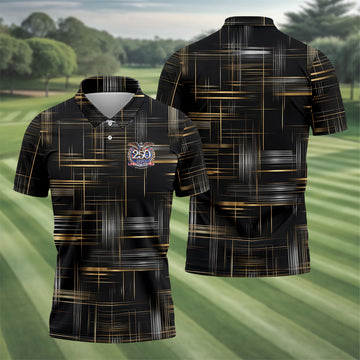 Gold And Silver Grid Pattern Patriotic 4th Of July Golf Shirt, 250 Years Golf Shirts For Men