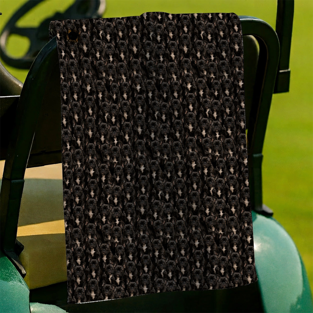 Black French Bulldog Pattern Golf Towels, Funny Frenchie Golf Towel, Dog Dad Golf Gift