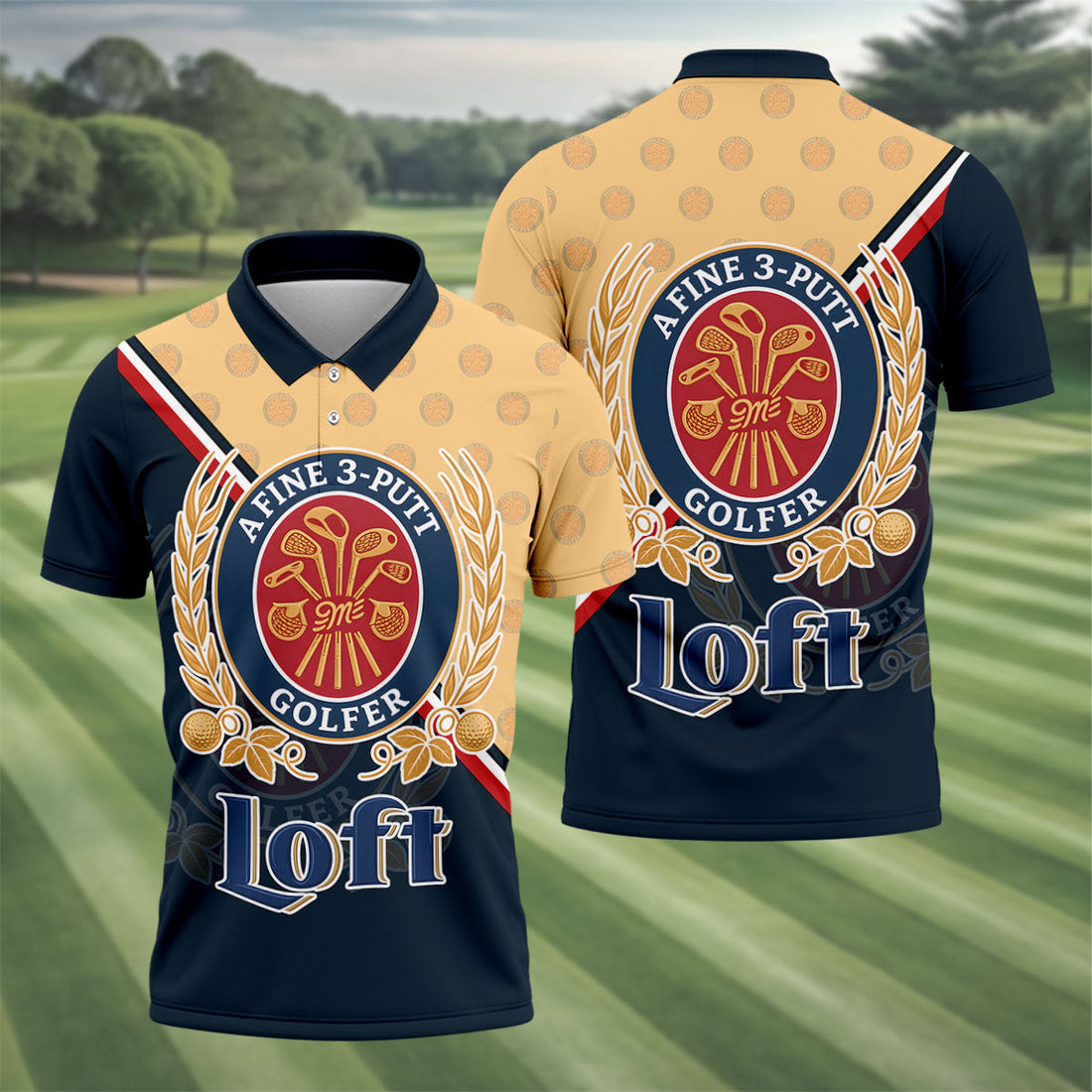 A Fine 3 Putt Golfer Badge Golf Shirt, Funny Golf Shirt, Hawaiian Golf Shirt, Long Sleeve Polo Shirts