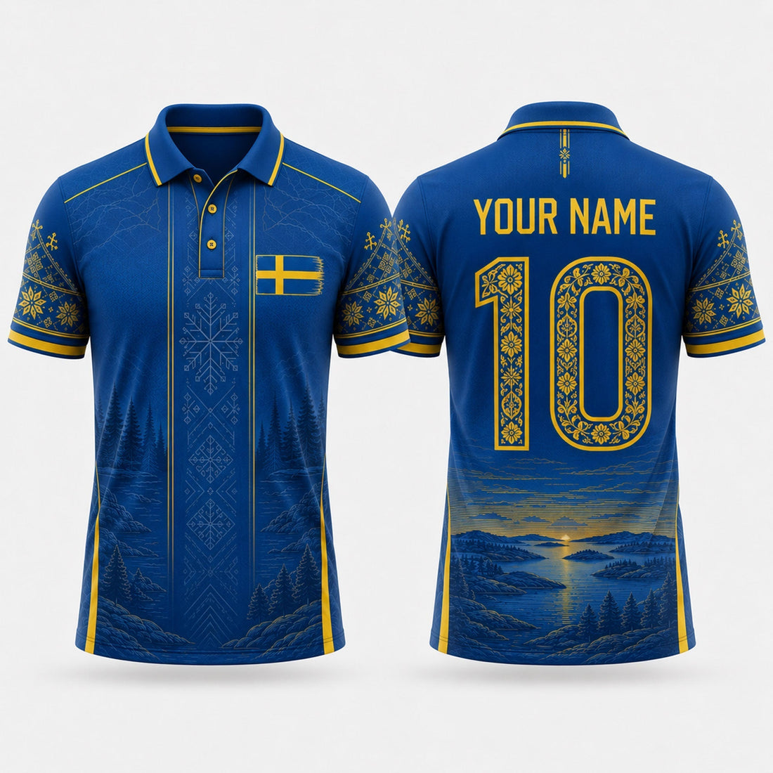 Sweden Fooball Shirt, Kurbits V-Neck For Men Football Lover, Swedish National Soccer Football Gifts