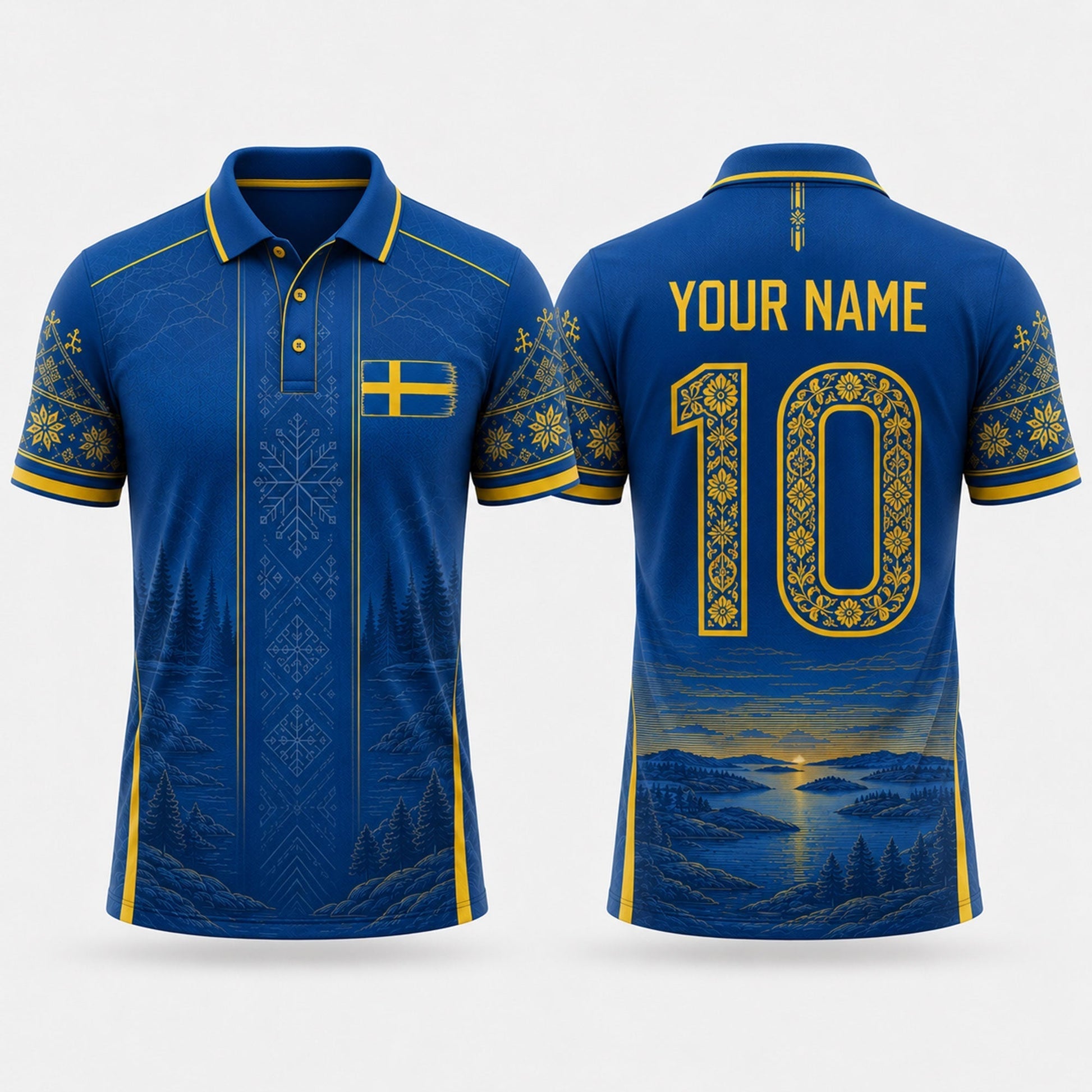 Sweden Fooball Shirt, Kurbits V-Neck For Men Football Lover, Swedish National Soccer Football Gifts