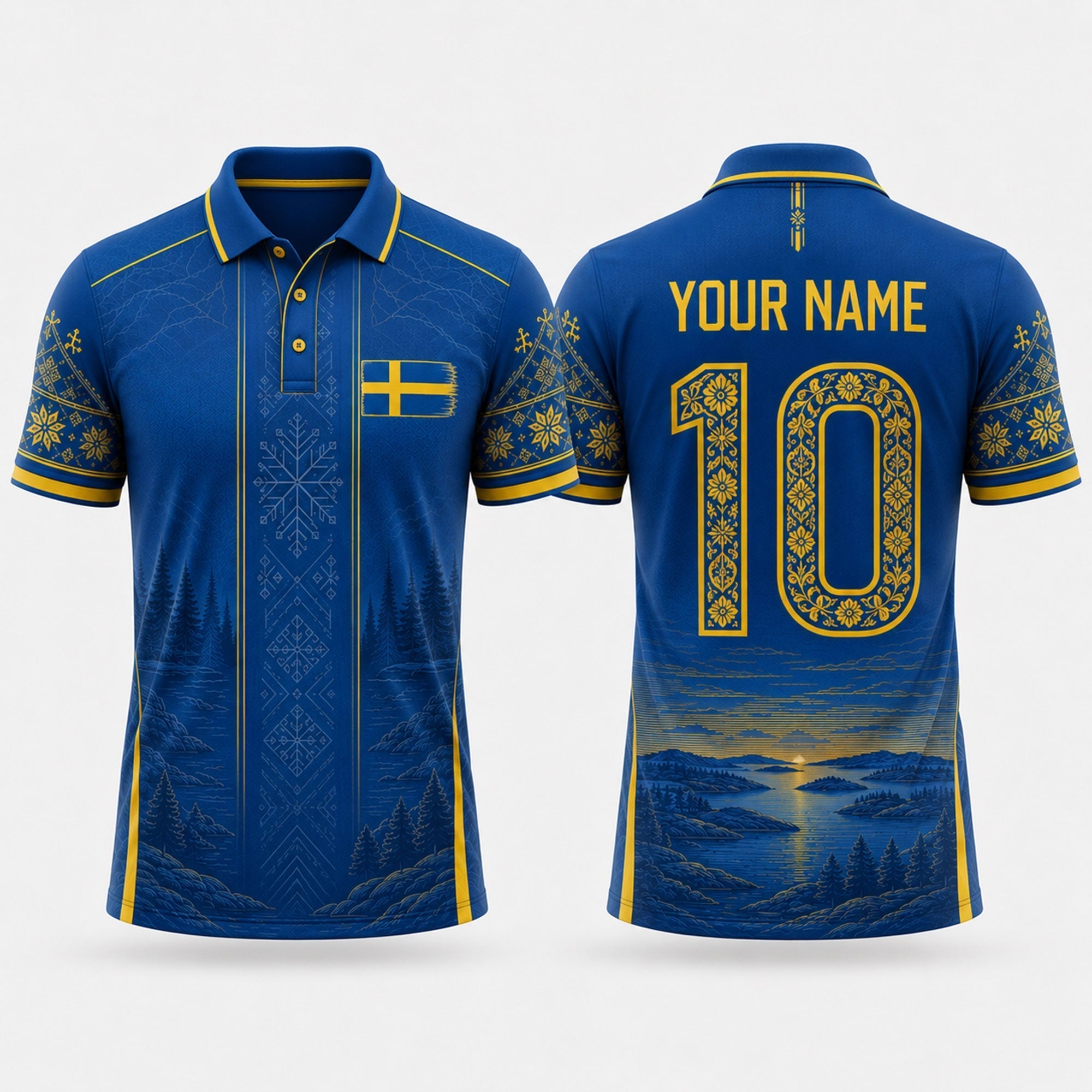 Sweden Fooball Shirt, Kurbits V-Neck For Men Football Lover, Swedish National Soccer Football Gifts