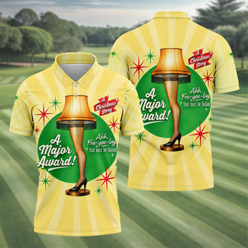 Christmas Leg Lamp Quote Golf Polo Shirt, Mens Golf Shirts, Polo Shirts For Men