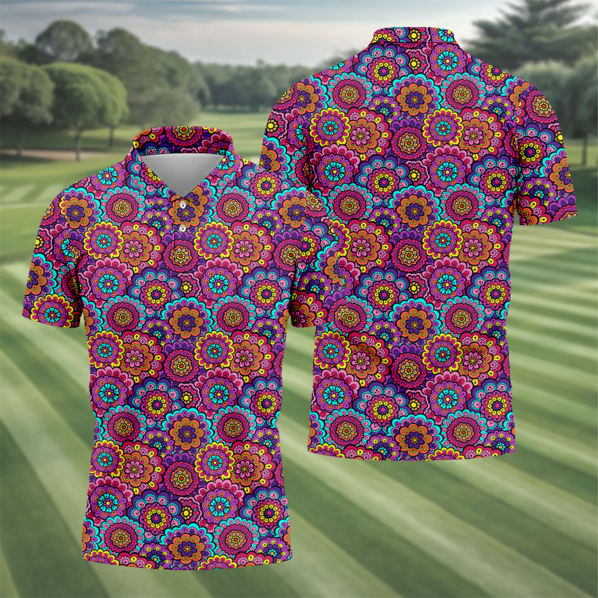 Colorful Mandala Floral Pattern Zip Hoodie, Graphic Zip Hoodie, Hooded Sweatshirt For Men