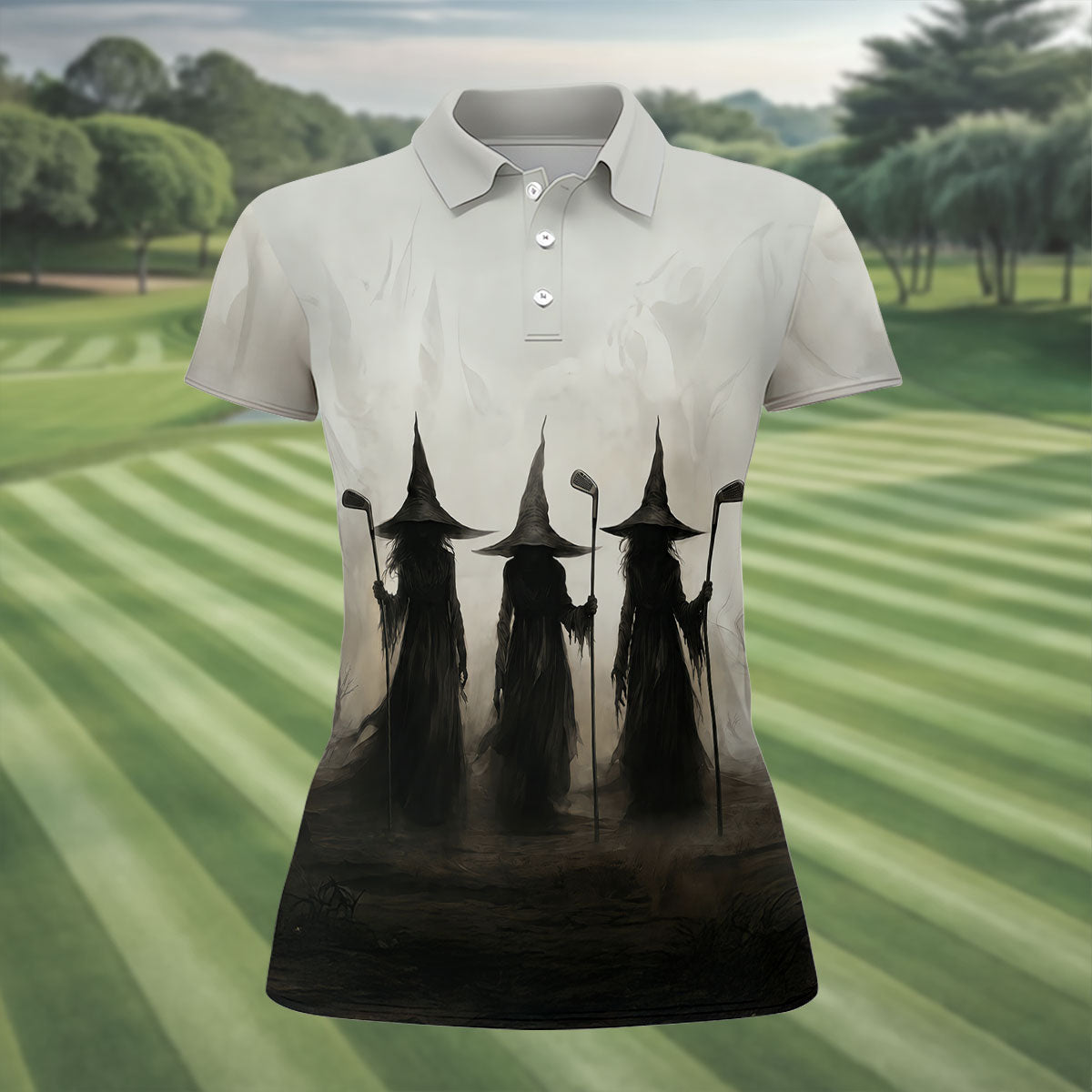Halloween Witch Golf Polo Shirt, Golf Shirts For Women, Women's Golf Apparel