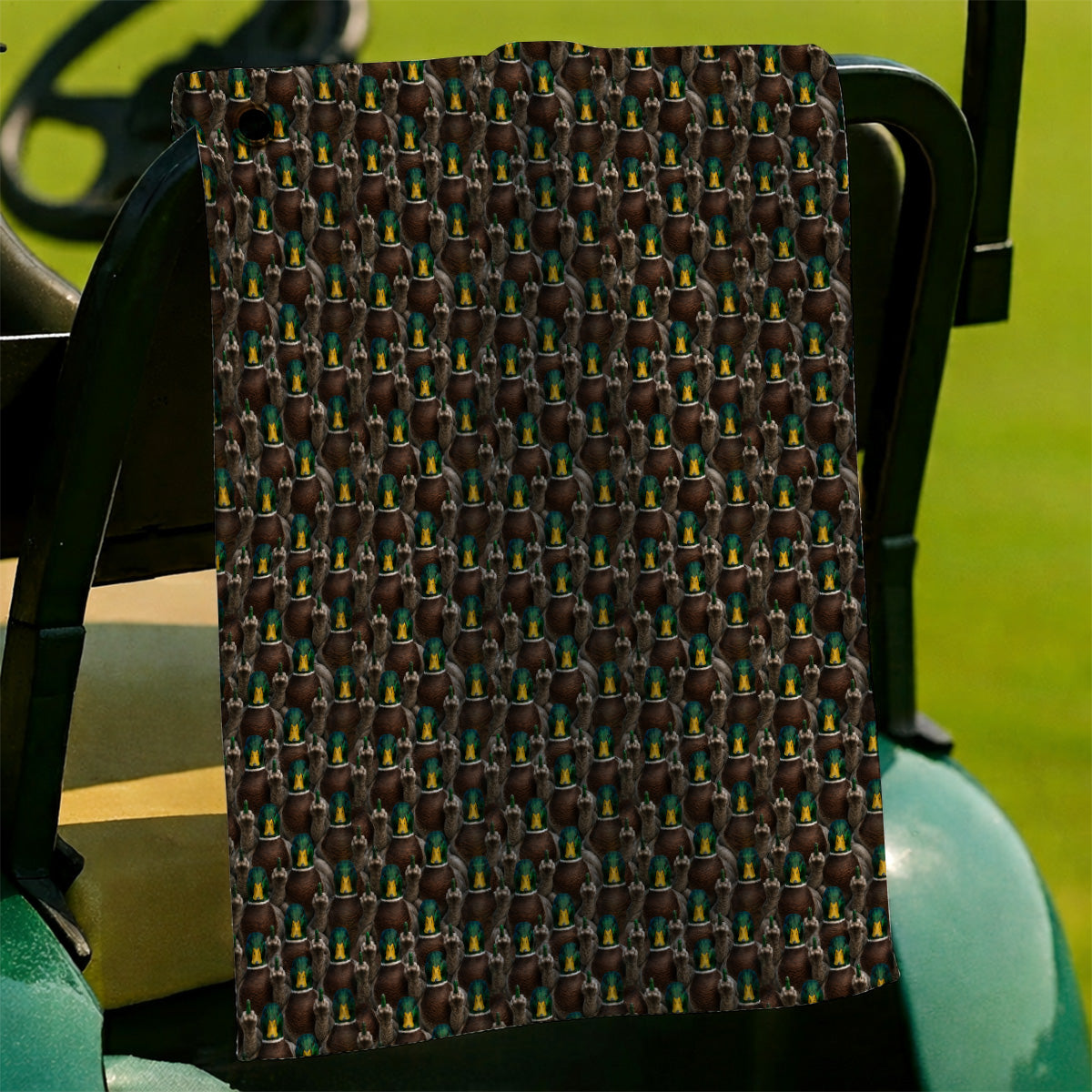 Funny Mallard Duck Pattern Towels, Rebel Duck Hunting Golf Towel, Golf Gift For Golfer