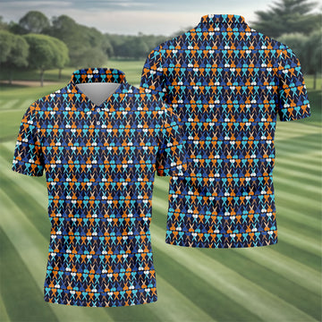 Funny Scissors Pattern Golf Polo Shirt, Golf Polo Shirts For Men, Mens Golf Apparel