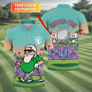 Retro Desert Bearded Golfer Men's Golf Shirt, Hawaiian Golf Shirt, Mens Golf Apparel