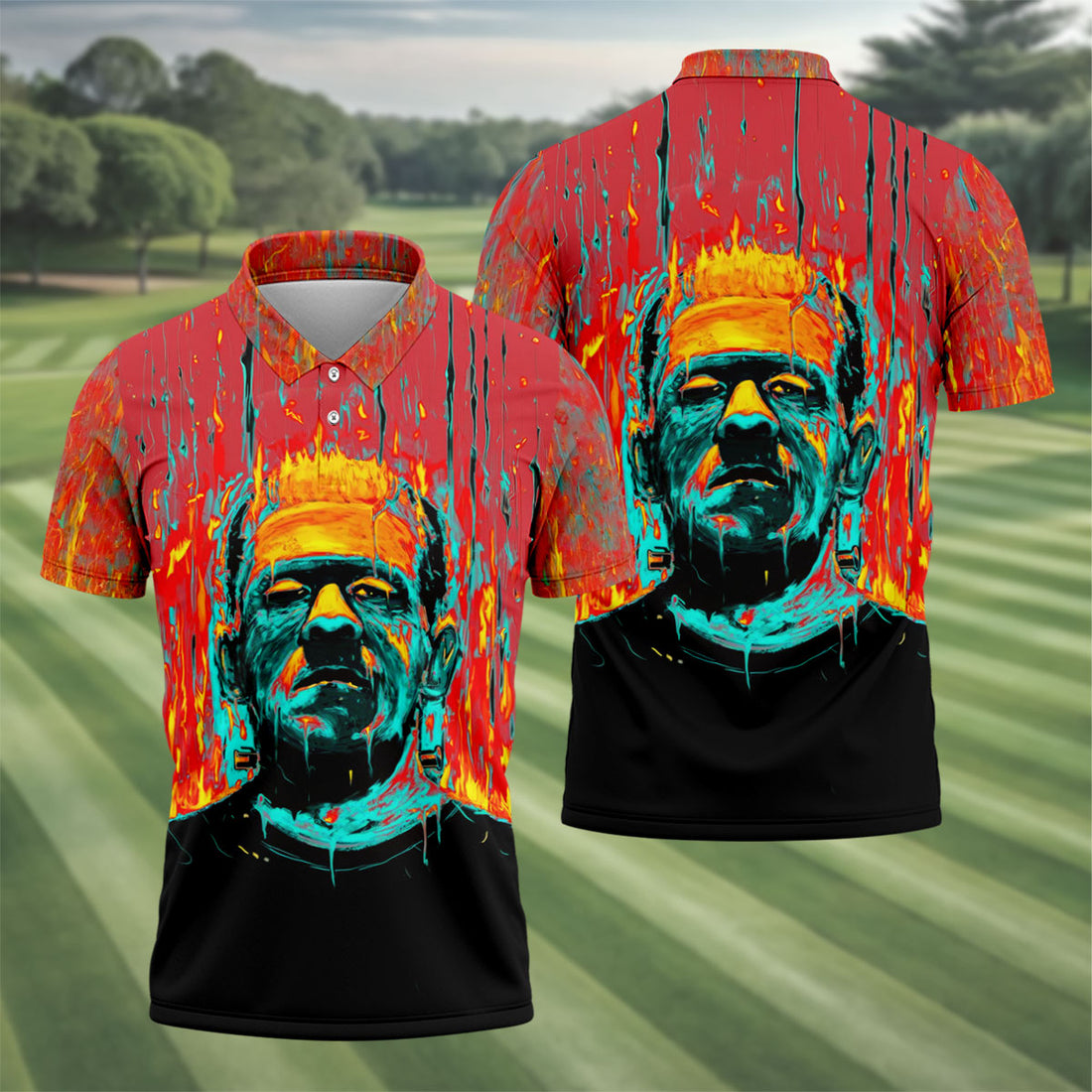 Horror Character Halloween Polo Shirt, Hawaiian Golf Shirt, Golf Shirts For Men