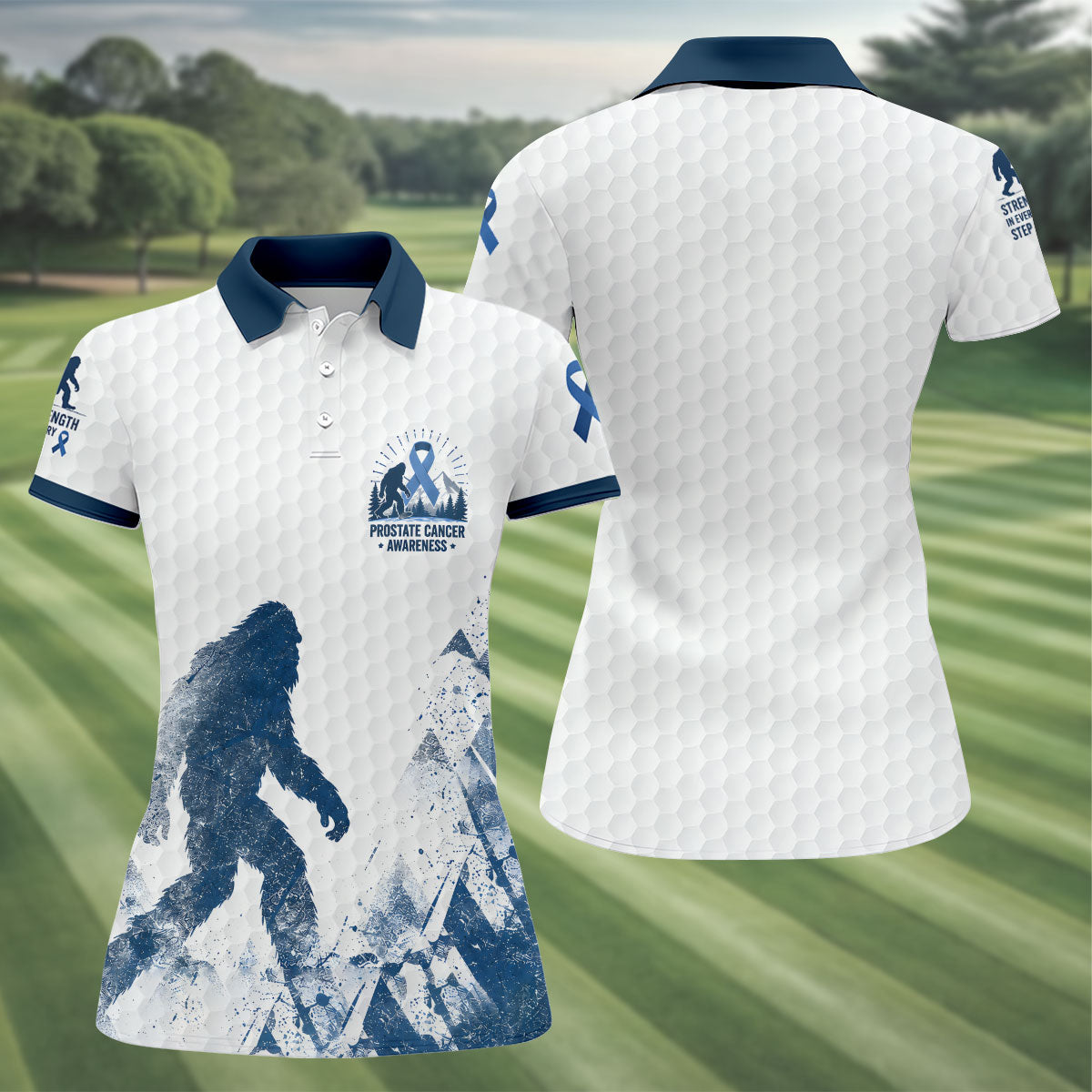 Bigfoot Prostate Cancer Awareness Polo Shirt, Ladies Golf Shirt, Womens Golf Tops