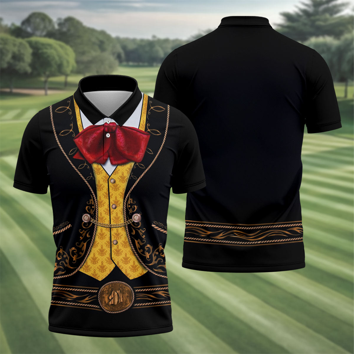 Mexican Fiesta Theme Funny Costume Golf Tops For Men, Cinco De Mayo Celebration Golf Shirts For Men