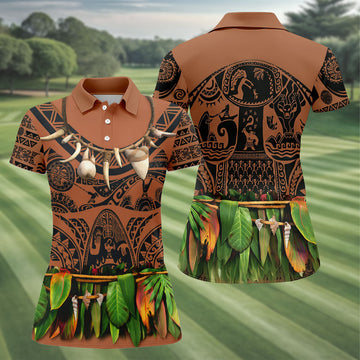 Cartoon Costume Hawaiian Golf Shirt, Fun Women's Golf Shirts, Ladies Golf Polos
