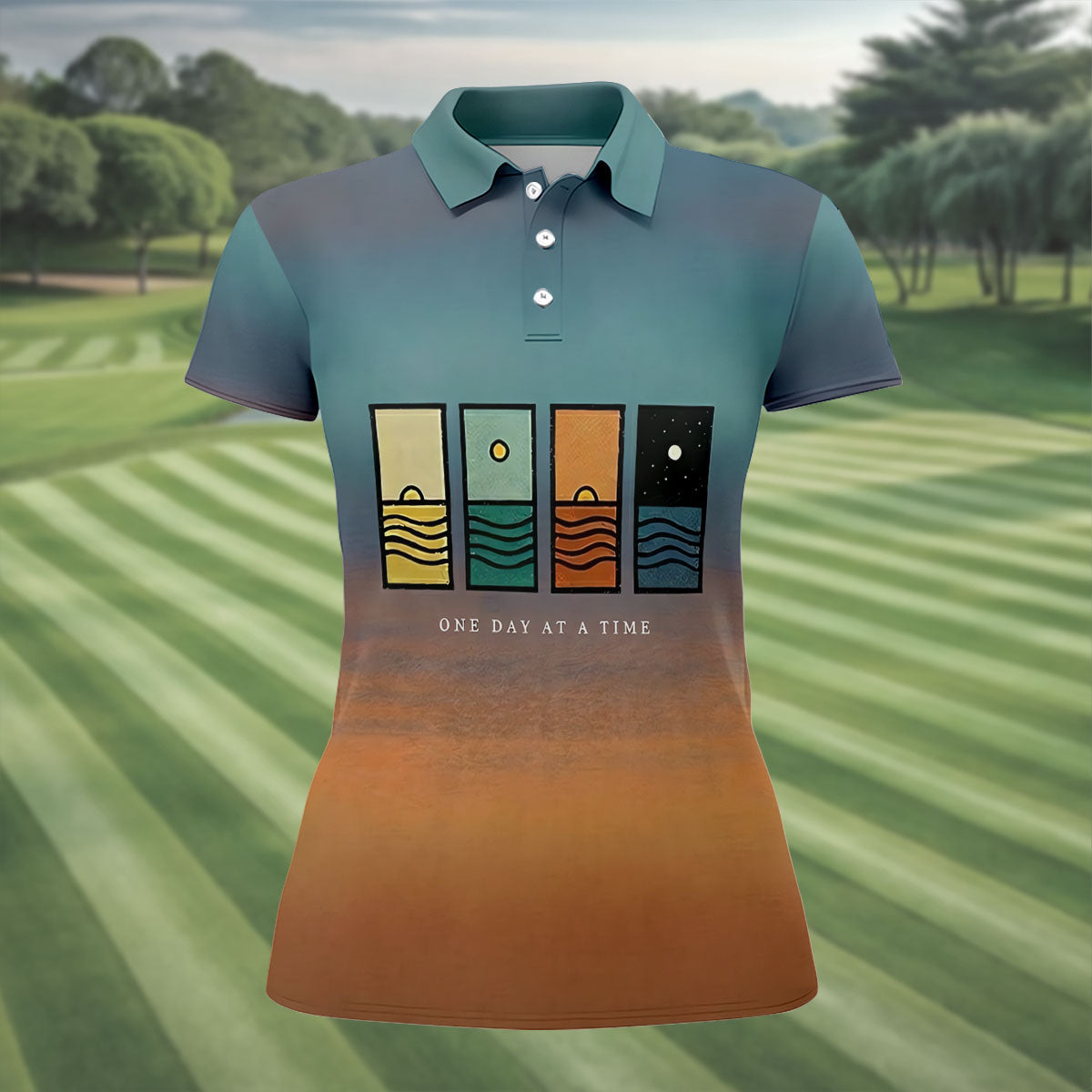 One Day At A Time Suicide Prevention Abstract Women’s Golf Polo, Women’s Golf Apparel