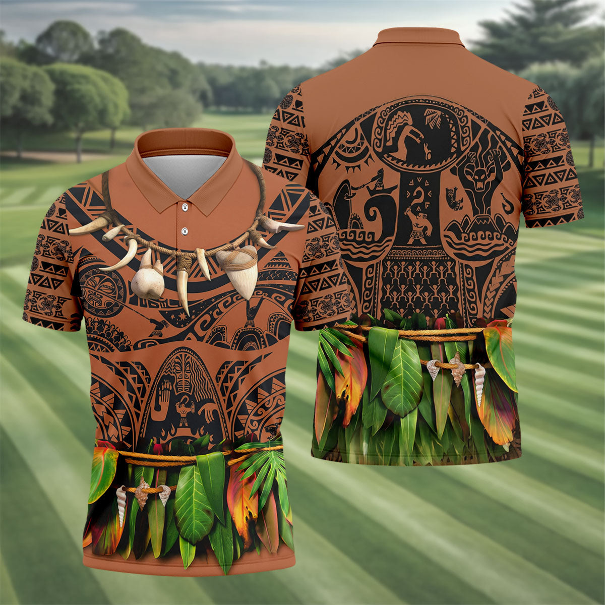 Cartoon Costume Hawaiian Golf Shirt, Men's Funny Golf Shirts, Polo Shirts For Men