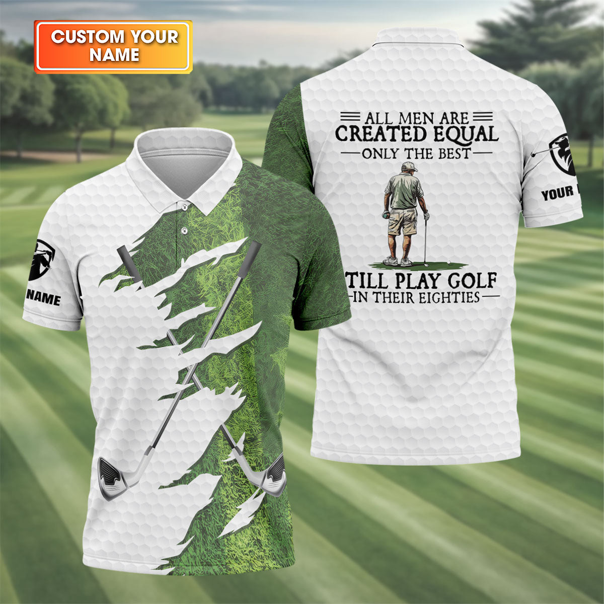 Personalized Ripped Fairway Golf Shirt, Men's Golf Shirt, Golf Polo Shirts For Men