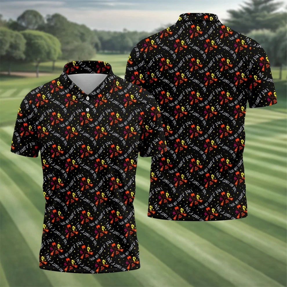 I Put A Spell On You Horror Character Polo Shirt, Halloween Shirt, Mens Golf Shirts