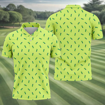 The Best Dad By Par Doodle Pattern Father's Day Golf Shirt, Golf Gift For Dad