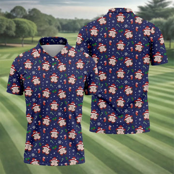 Funny Santa Christmas Golf Tops For Men, Christmas Golf Shirt, Polo Shirts For Men, Golfing Apparel