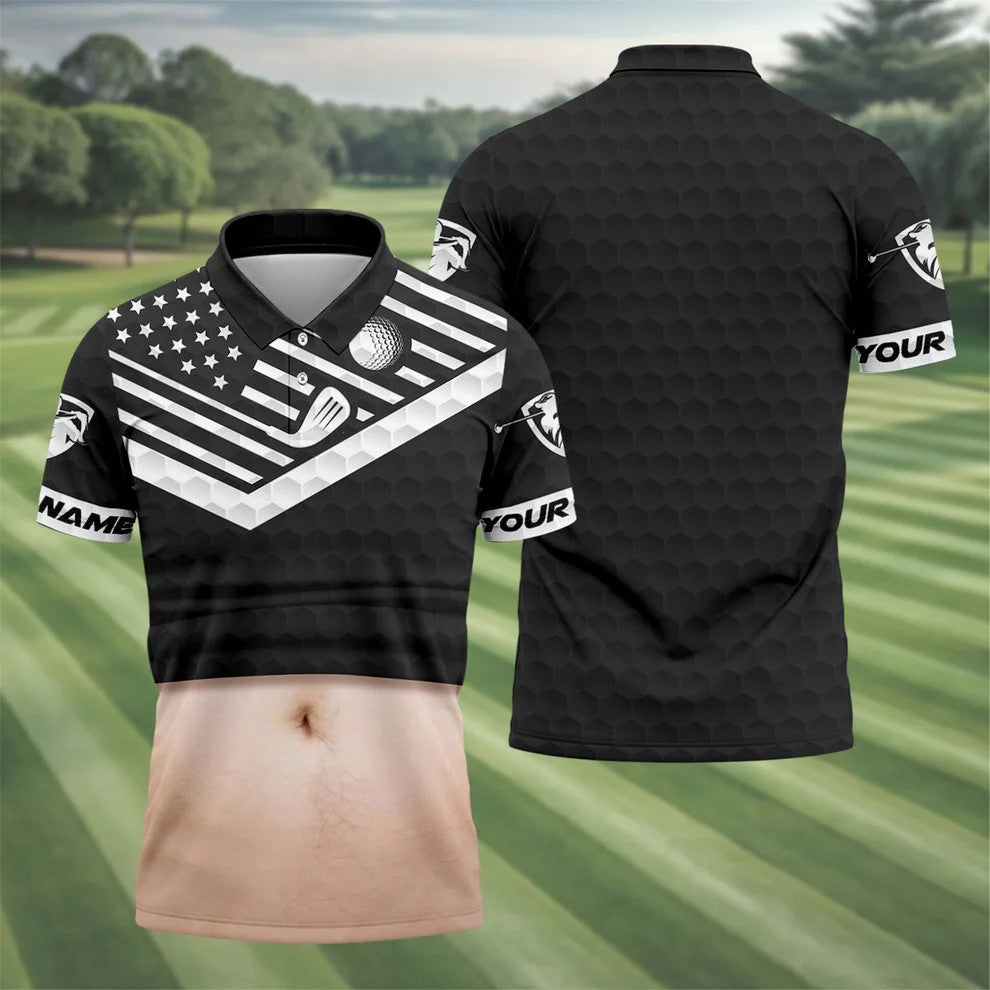 Personalized Fair Skin Beer Belly Golf Polo Shirt, Mens Golf Polo, Golf Apparel For Men