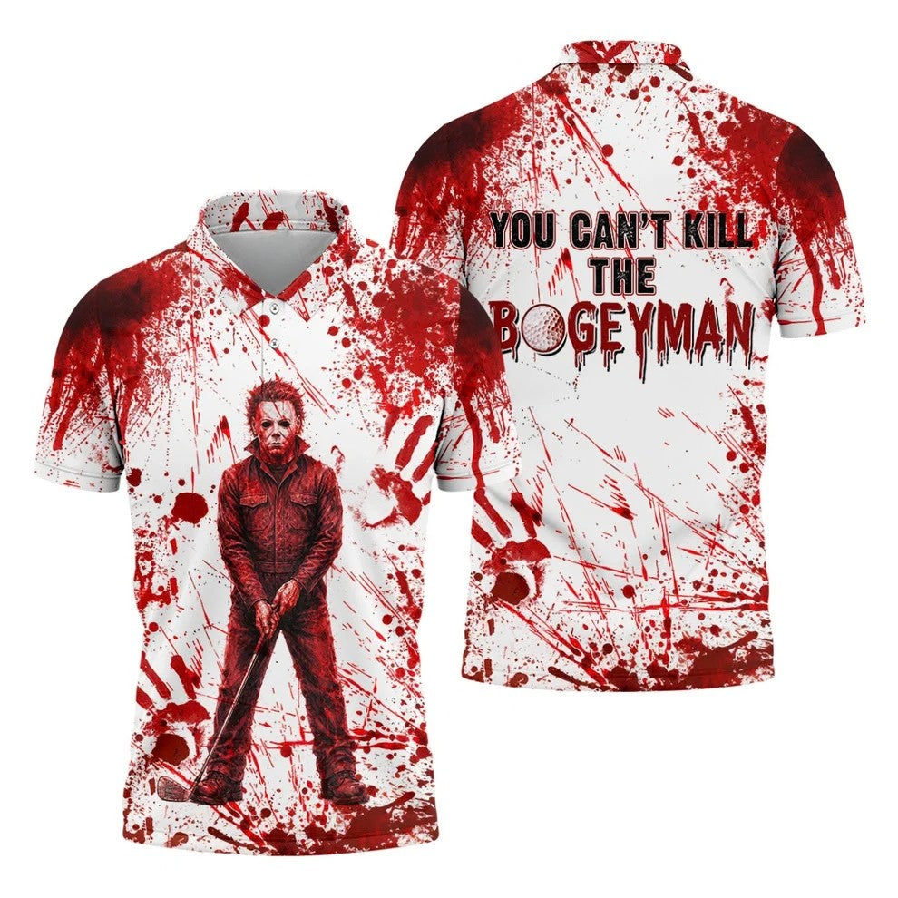 You Can't Kill The Bogeyman Halloween Polo Shirt, Mens Golf Polo, Golf Shirts For Men