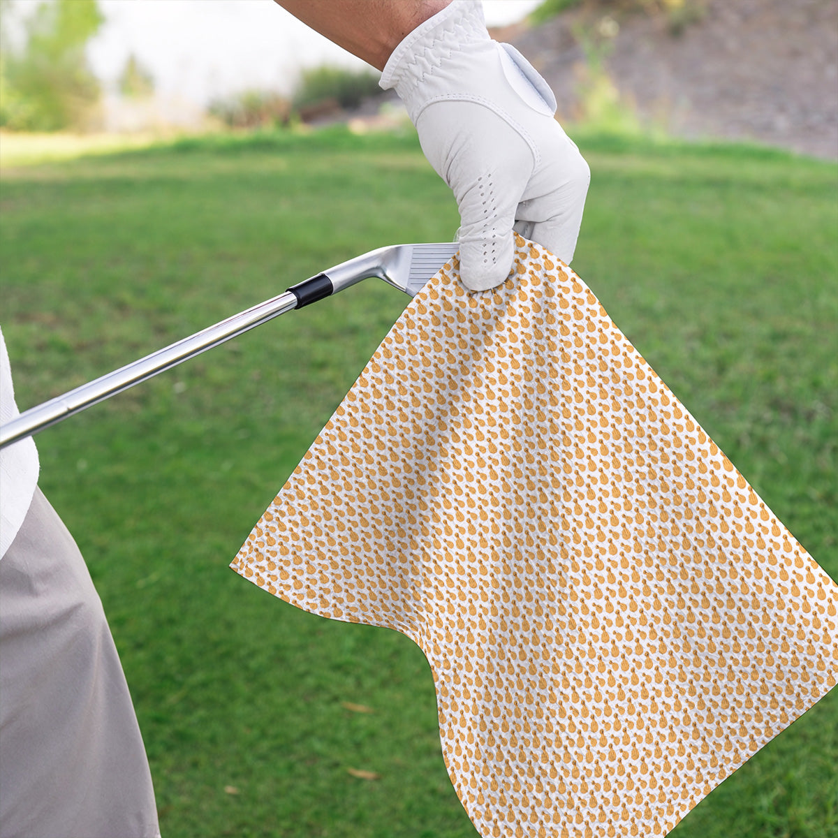 Golden Retriever Middle Finger Golf Towel, Funny Dog Pattern Golf Towels, Crazy Golf Gift For Golfer
