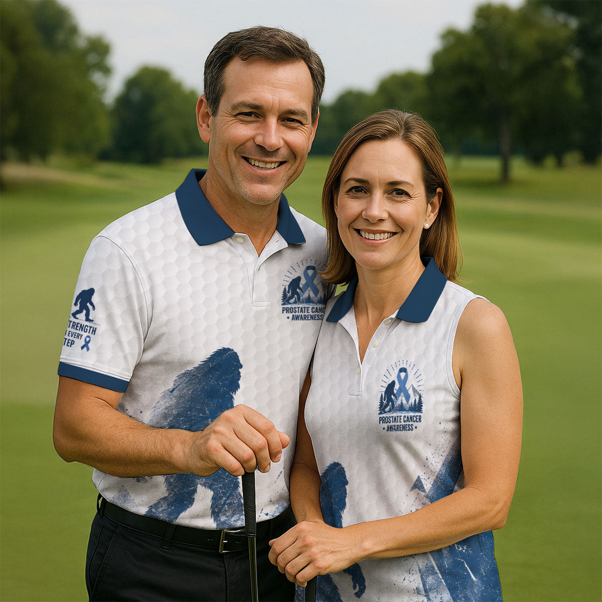 Bigfoot Prostate Cancer Awareness Polo Shirt, Mens Golf Polo, Printed Golf Shirts