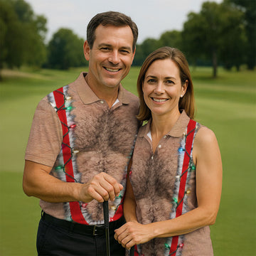 Funny Suspenders Lights Christmas Golf Shirt, Mens Golf Polo, Golf Apparel For Men