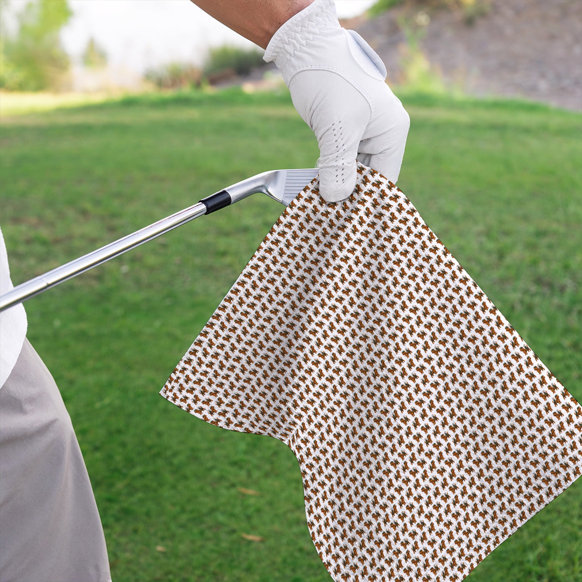 Funny Dog Pattern Golf Towel, Poodle Golf Towels, Golf Gift For Golfer