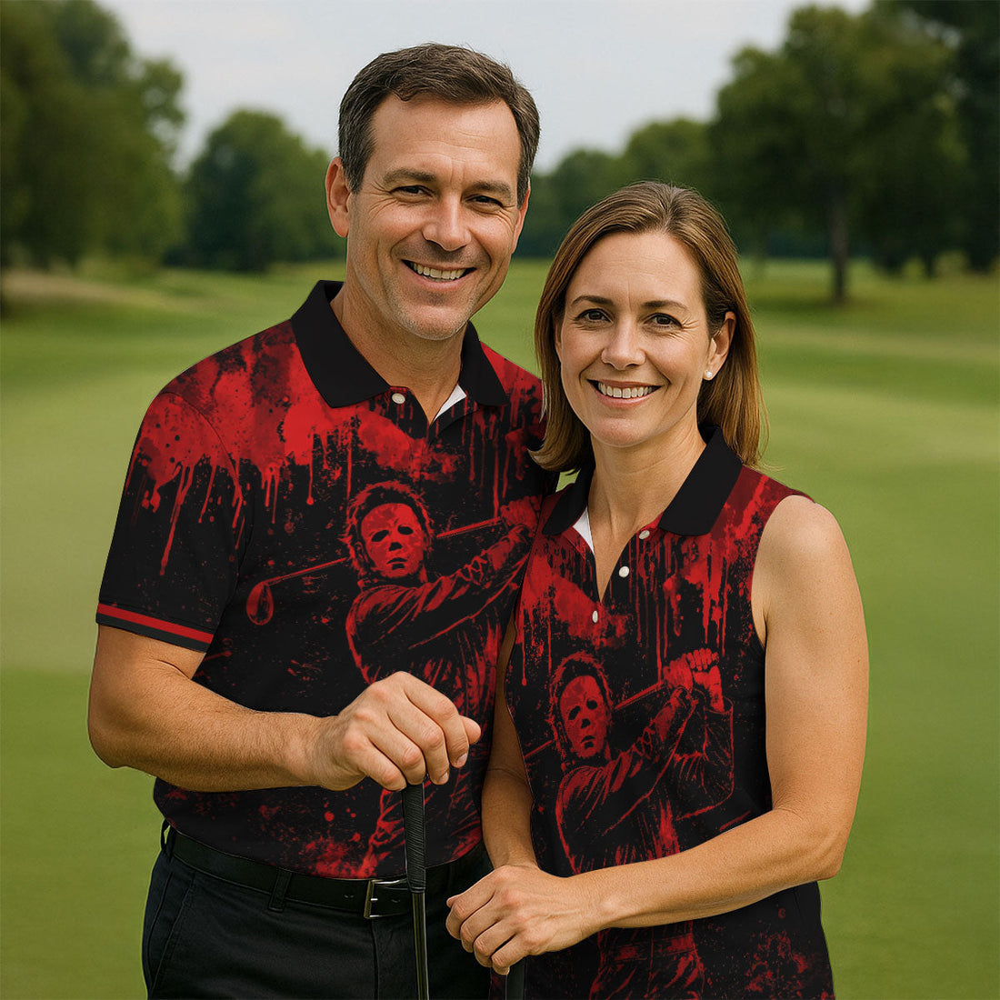 You Cant Kill The Bogeyman Horror Character Polo Shirt, Halloween Shirt, Mens Golf Polo