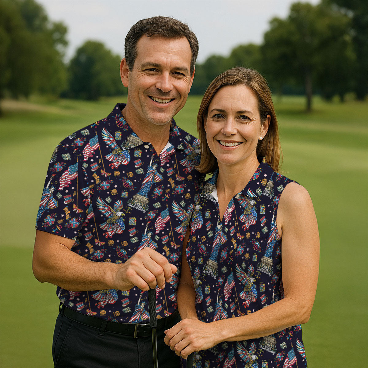 American History Culture Patriotic 4th Of July Golf Shirt, 250th Anniversary Golf Shirt For Women