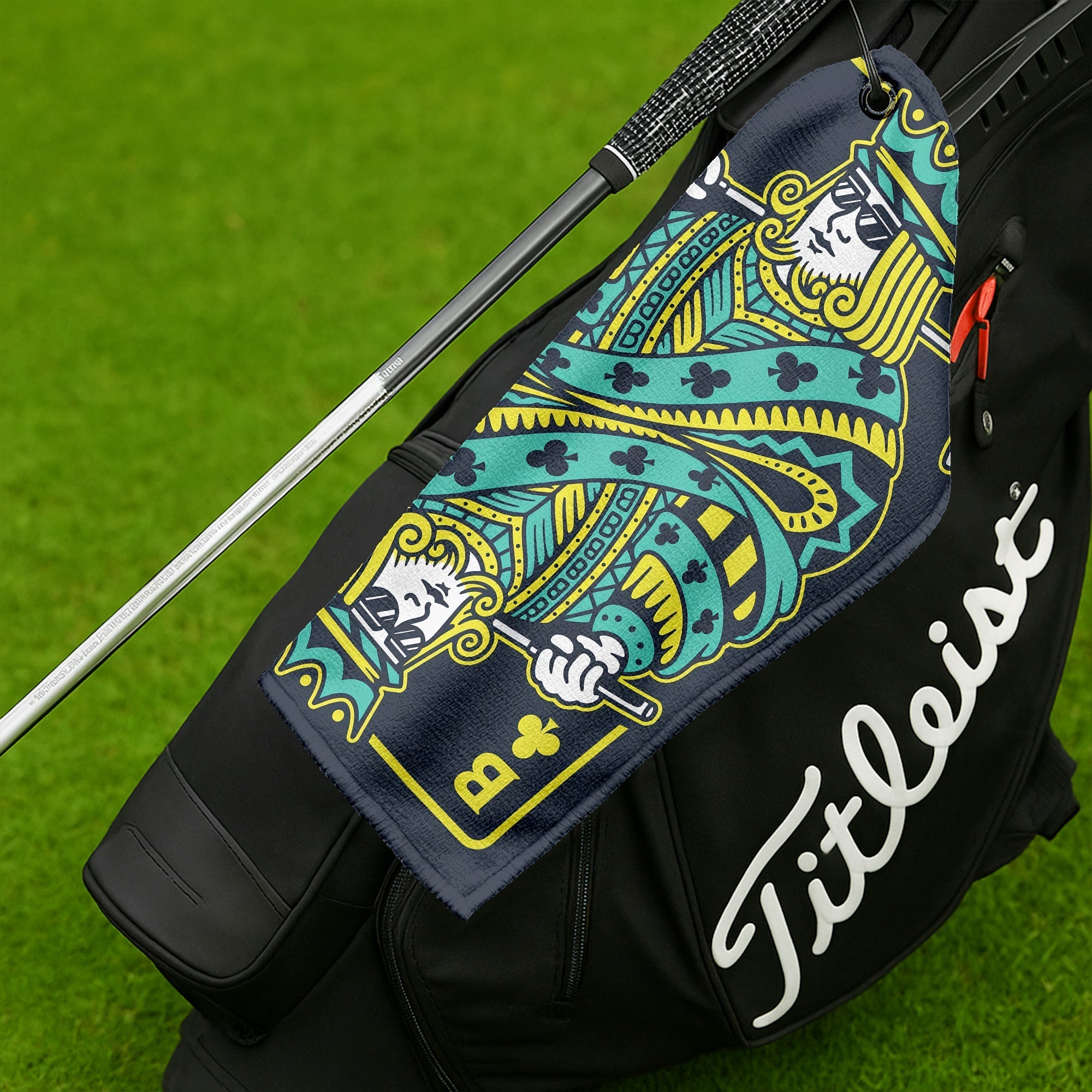 King Of Clubs Playing Card Golf Towel, Funny Golf Towel, Golf Accessories