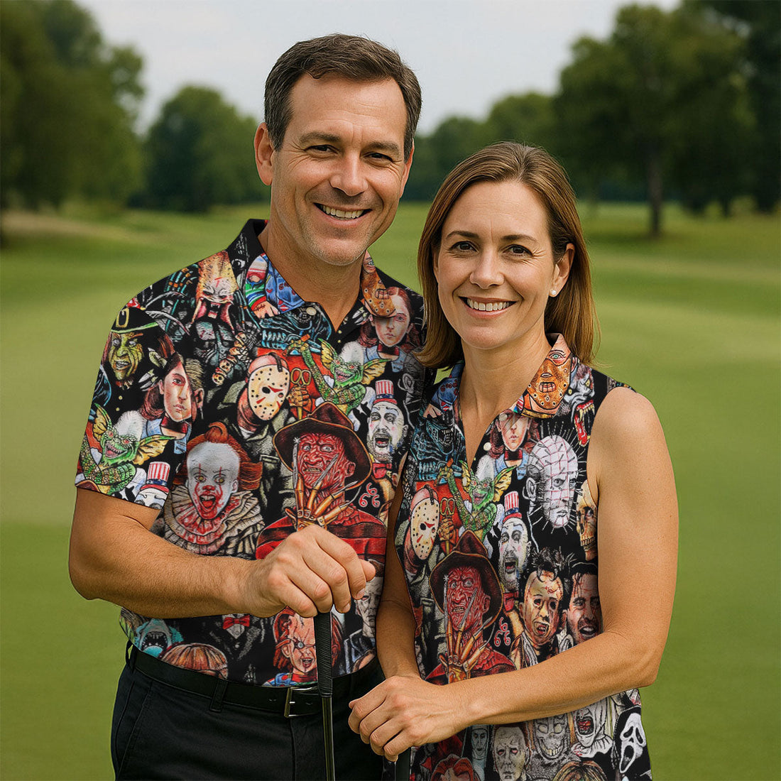 Halloween Golf Shirts, Golf Tops For Men, Gifts For Golf Lovers, Polo ShirtFor Men, Golfing Apparel