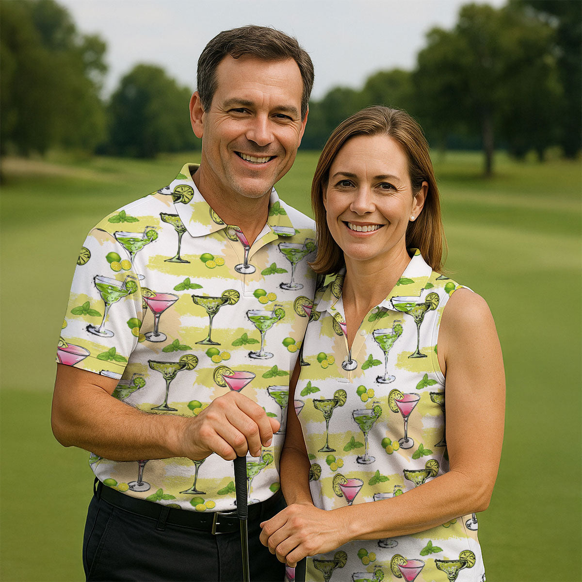 Cocktail Margarita Summer Party Men's Polo Shirt, Cinco De Mayo Celebration Fiesta Golf Shirt For Men