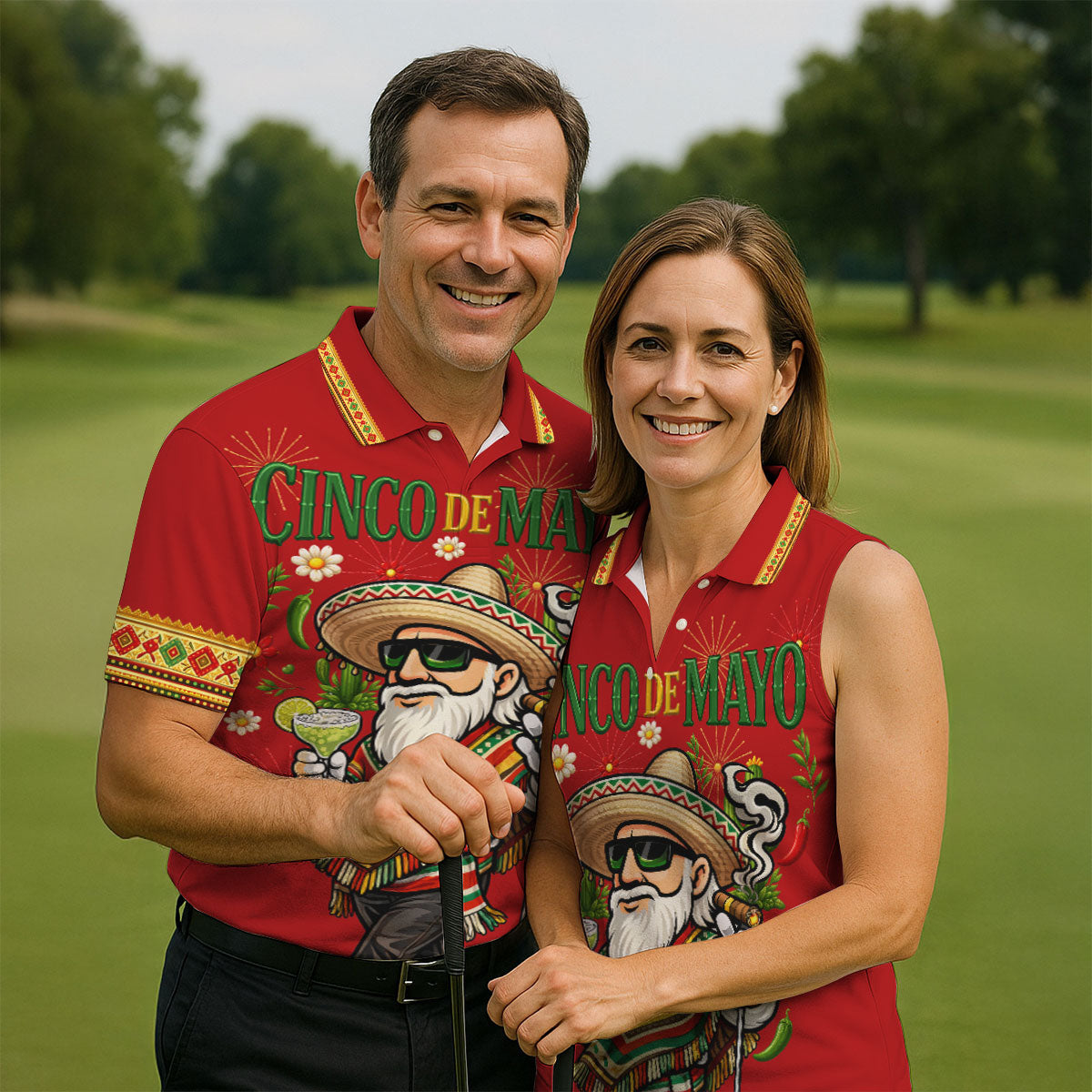 Margarita Man Cinco De Mayo Celebration Red Golf Shirt, Fiesta Theme Golf Shirts For Men