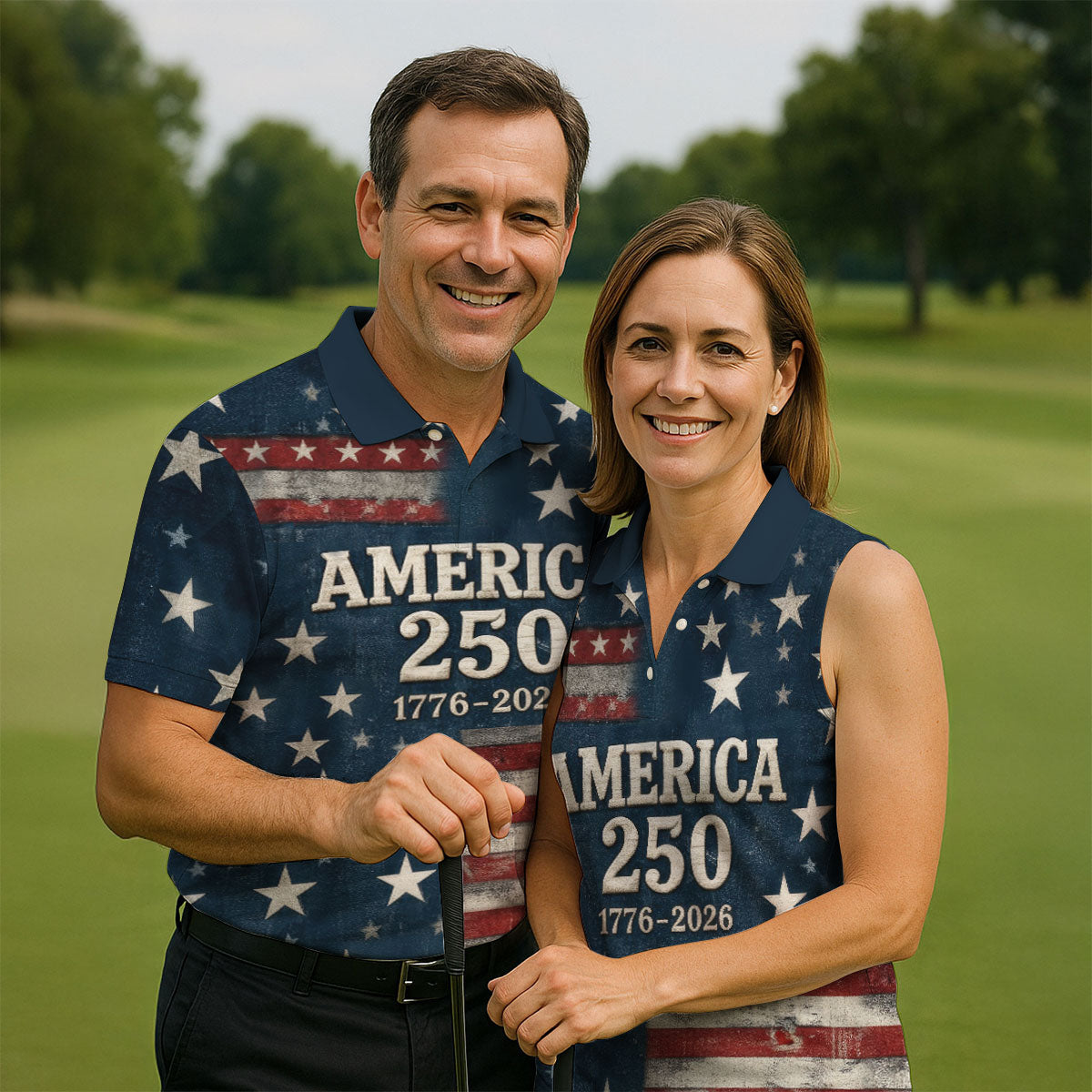 US America 250 Year Anniversary Veterans Day Golf Shirt, Patriotic 4th Of July Golf Shirts For Men