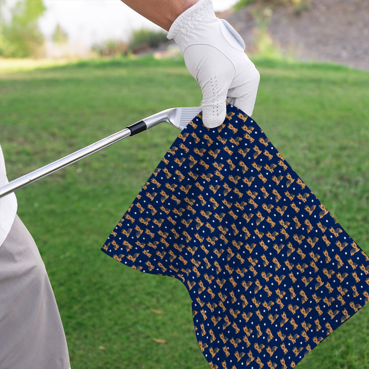 Yorkshire Terrier Golf Towel, Cute Yorkie Pattern Golf Towels, Dog Lover Golf Gift