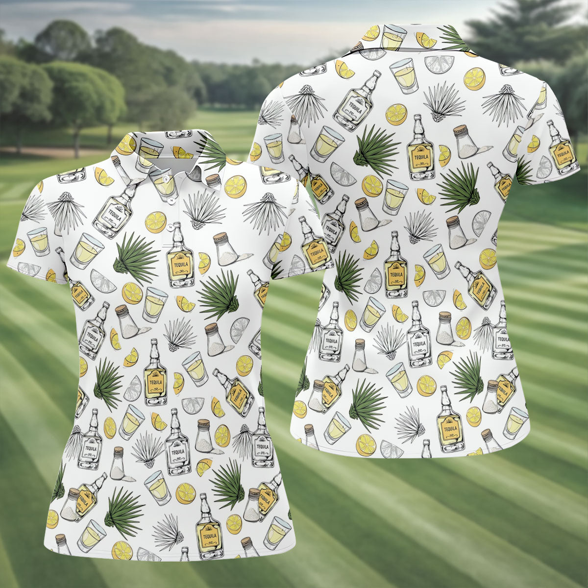 Tequila Lime Fiesta Time Ladies Golf Tops, Cinco De Mayo Celebration Golf Shirt For Women