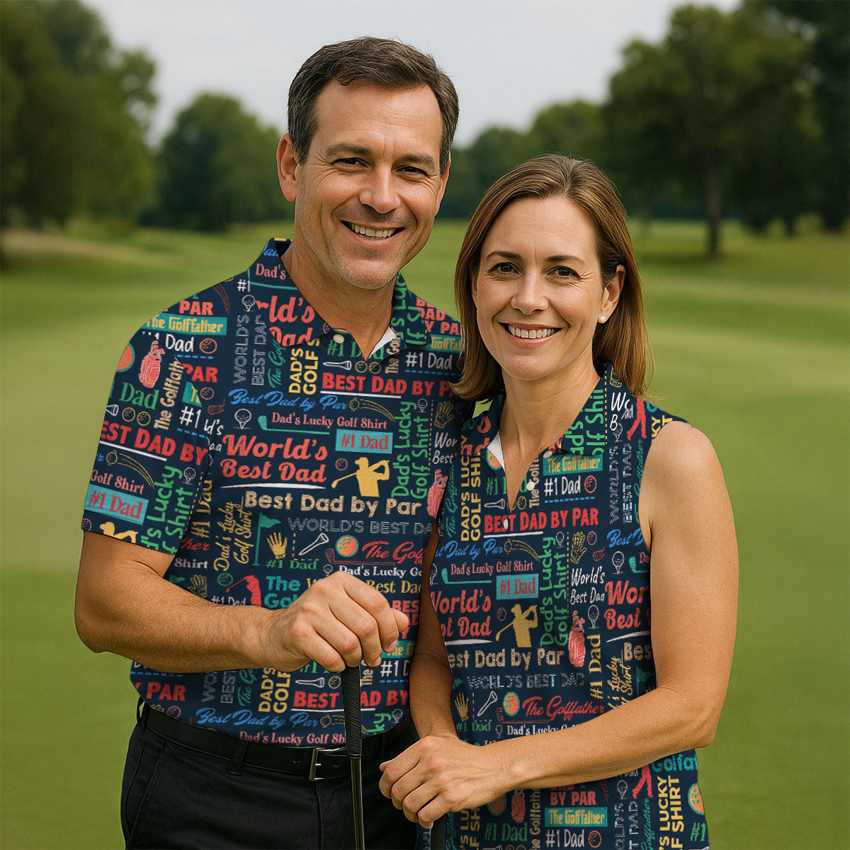 Best Dad By Par World's Best Dad Father's Day Golf Shirt, Golf Gift For Dad, Polo Shirts For Men