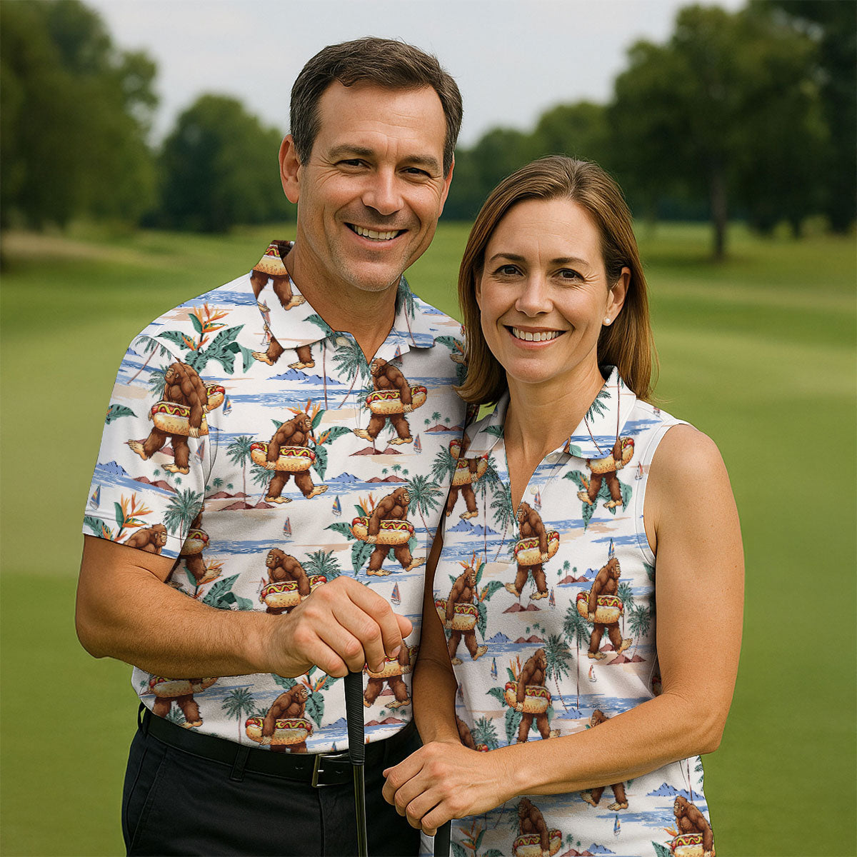 Pink Cowgirl Western Party Icons Golf Polo Shirt, Golf Shirts FAFunny Bigfoot Carrying Hot Dog Float Beach Golf Polo Shirt, Golf Tops For Women, Ladies Golf Shirtor Women, Ladies Golf Shirt (Copy)