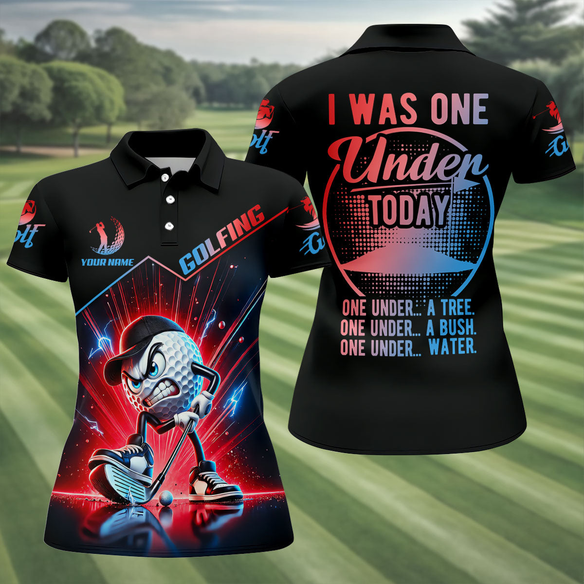Custom I Was One Under Today Golf Polo Shirt, Women’s Golf Polo, Ladies Golf Shirts