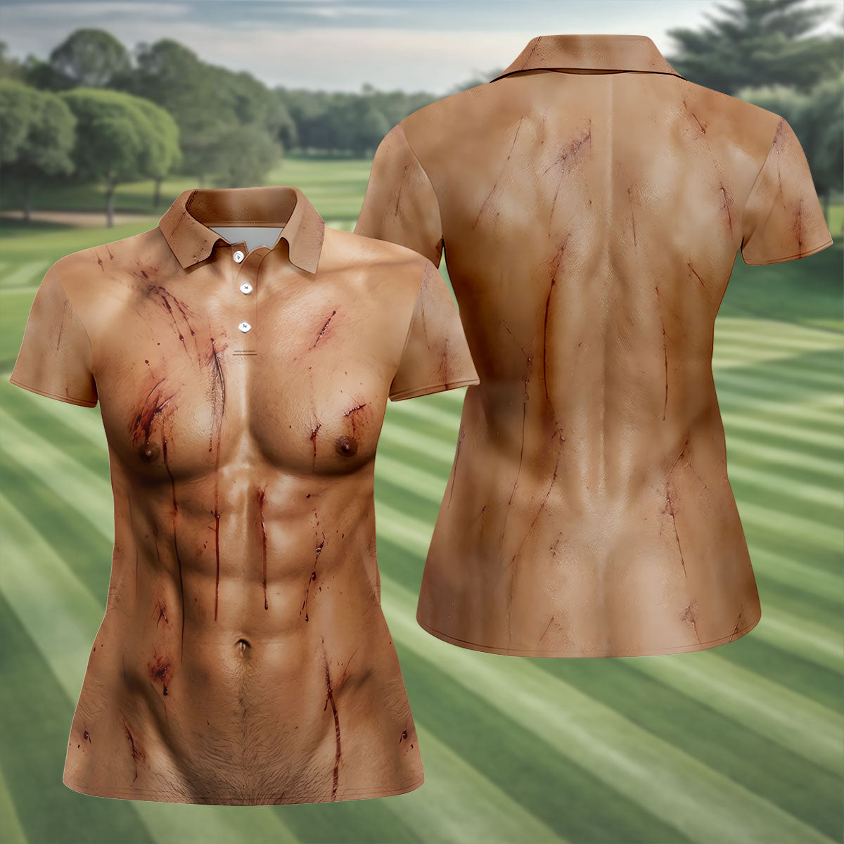 Scary Muscle Body Halloween Golf Shirt, Golf Polo For Women, Women's Golf Apparel