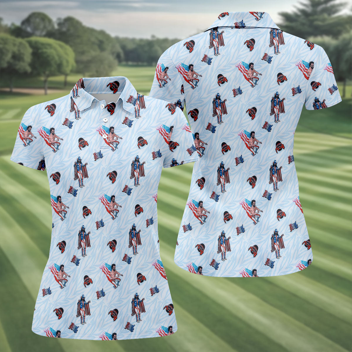 Randy Savage Patriotic Golf Shirt, Women's Golf Tops, Golf Shirts For Women