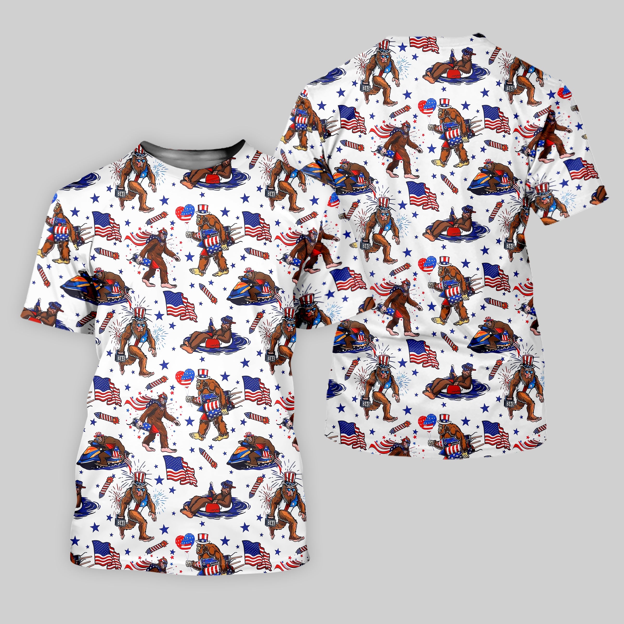 Bigfoot Sasquatch Funny Golf Polo Shirt, America 250 Anniversary Golf Shirt, 4th Of July Polo