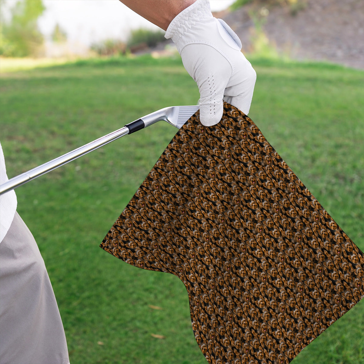 Yorkshire Terrier Golf Towel, Funny Yorkie Pattern Golf Towels, Golf Gift For Dog Lovers