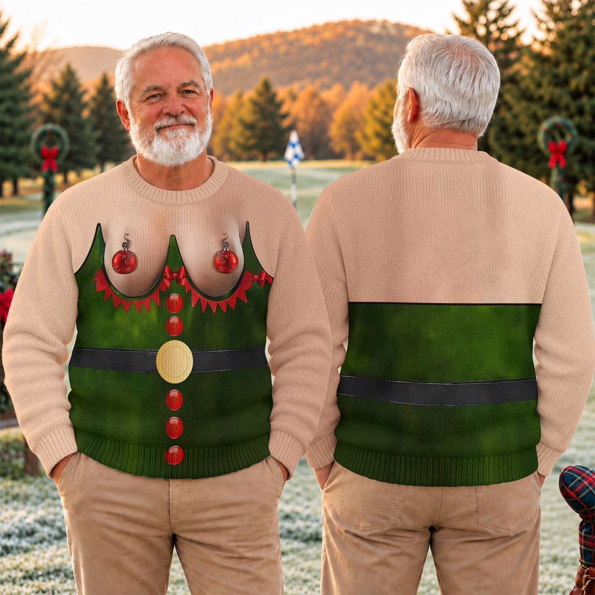 Sexy Christmas Balls Print Golf Shirt, Christmas Shirts For Men, Ugly Christmas Sweater