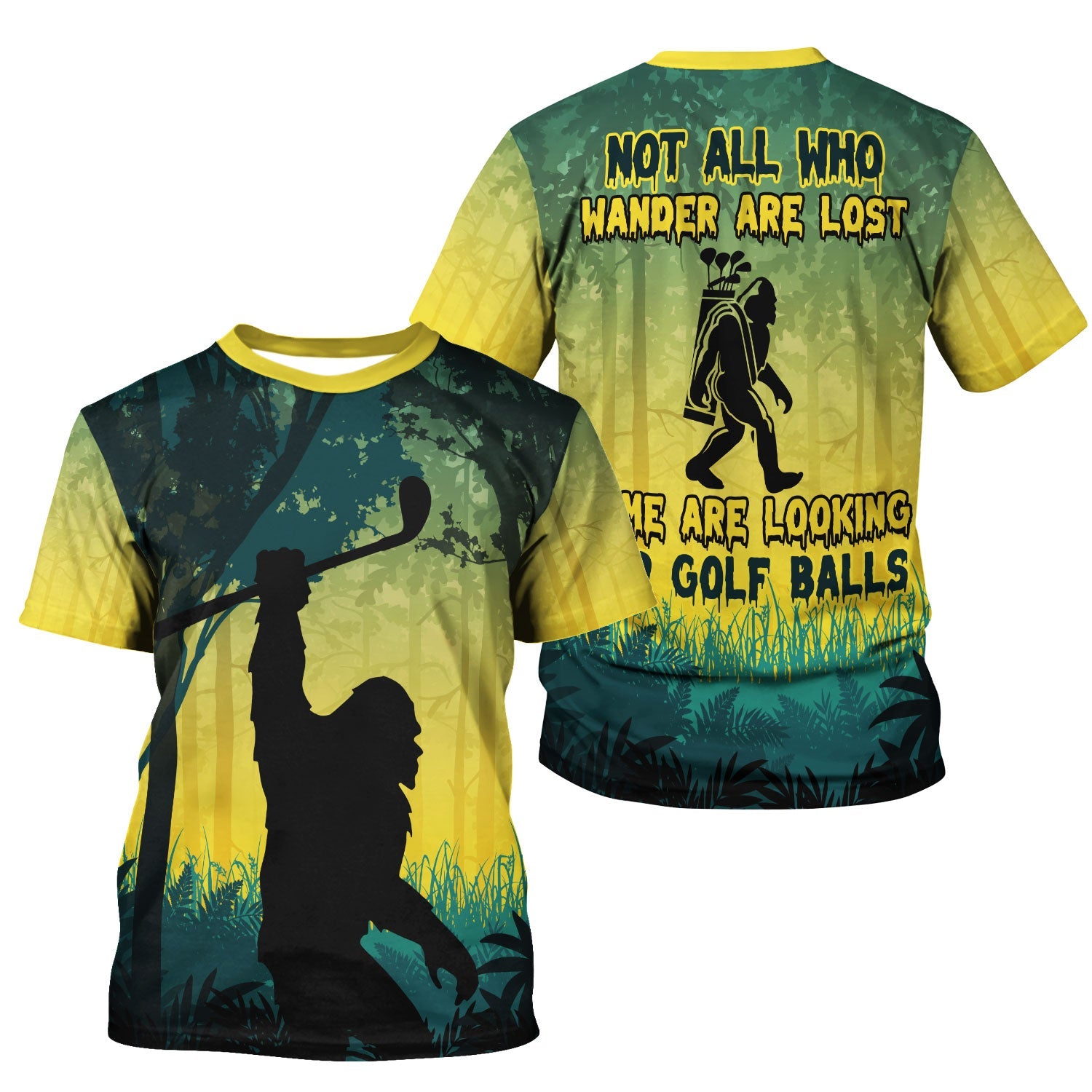 Bigfoot Men's Golf Polo Shirt, Golfing Apparel, Mens Golf Gift, Funny Golf Shirt