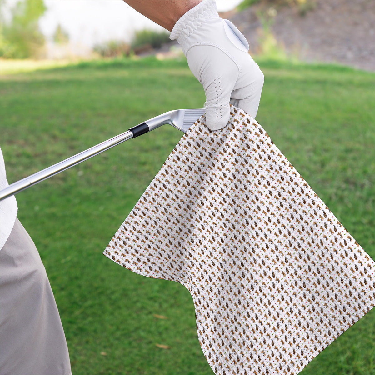 Yorkshire Terrier Golf Towel, Cute Yorkie Pattern Golf Towels, Gift for Golf Lovers
