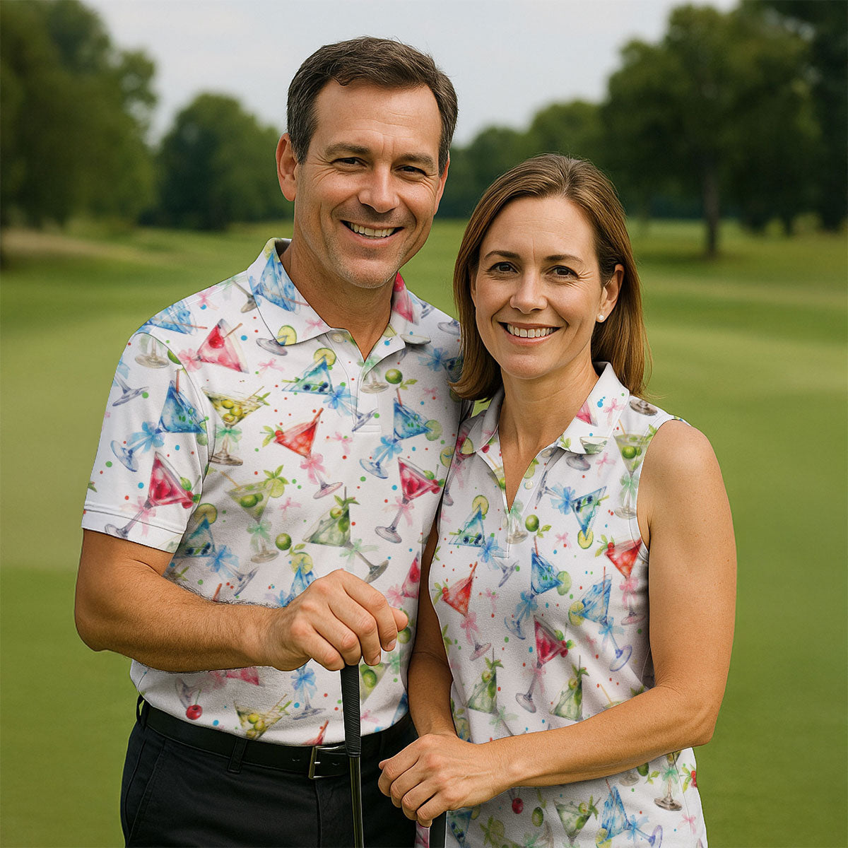 Coquette Martini Cinco De Mayo Celebration Golf Tops For Men, Summer Theme Polo Shirts For Men