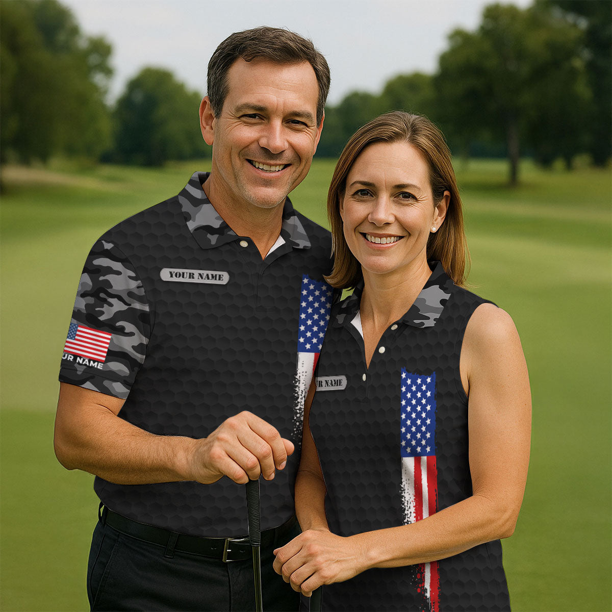 250 Years Of Freedom Black Camo Patriotic Golf Shirt, 4th Of July Golf Shirt For Women